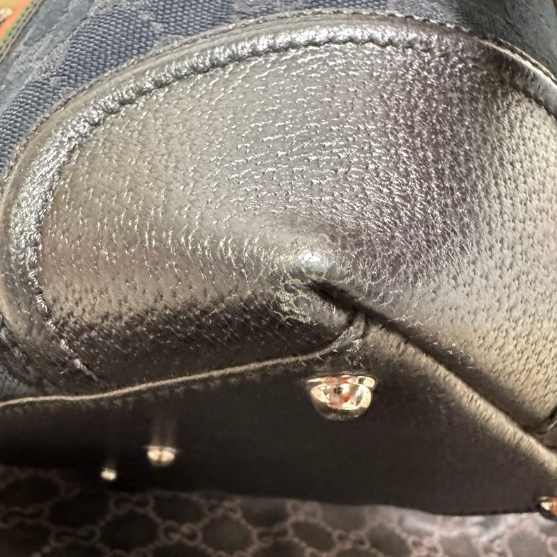 GUCCI 專櫃正品 146002 黑 OPHDIA 綠紅綠 經典 帆布 醫生包 絕版限量款 手提包 方包-26