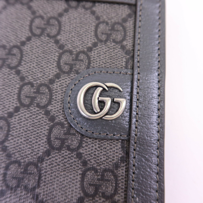 GUCCI 塗層帆布/牛皮皮革Bifold Wallet銀扣錢包-8