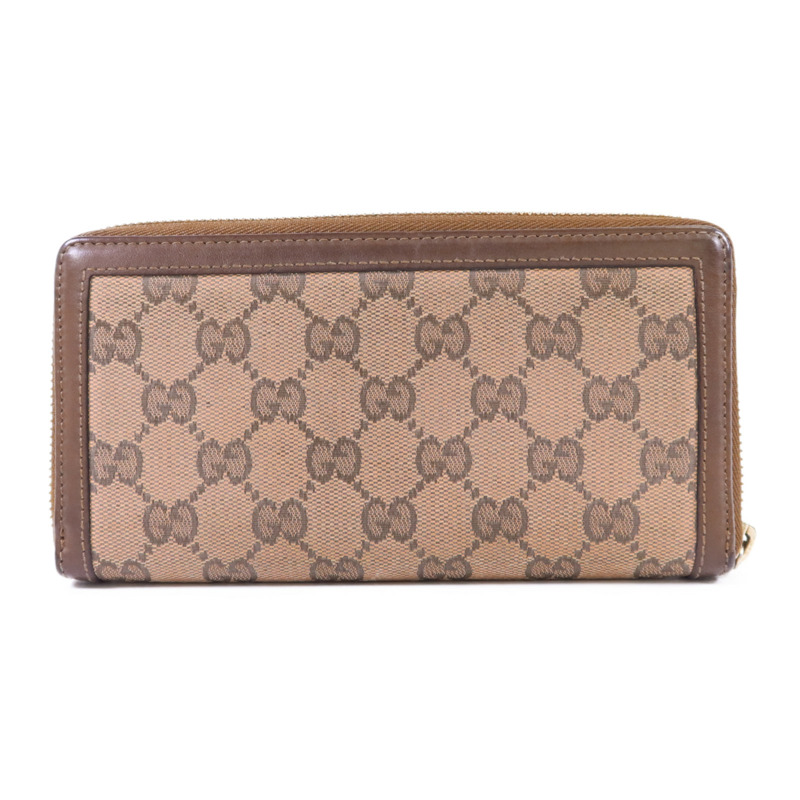 GUCCI 帆布GG Canvas Long Round Zipper Wallet金扣長錢包-1