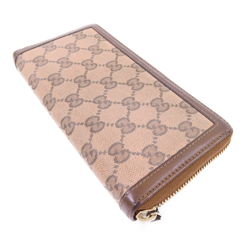 GUCCI 帆布GG Canvas Long Round Zipper Wallet金扣長錢包-3