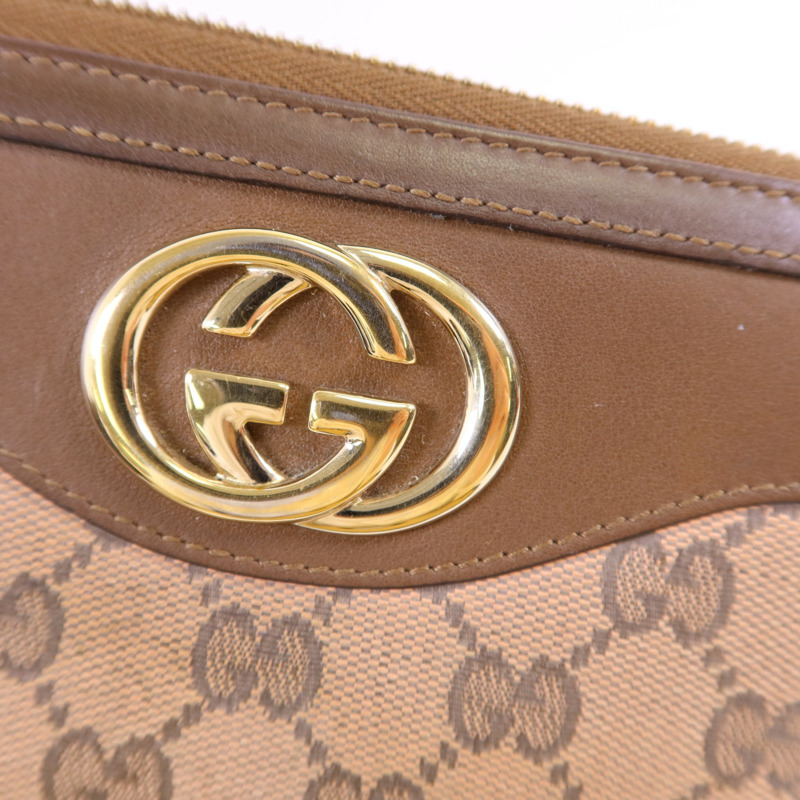 GUCCI 帆布GG Canvas Long Round Zipper Wallet金扣長錢包-7