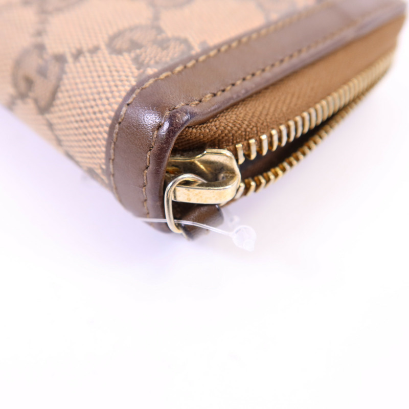GUCCI 帆布GG Canvas Long Round Zipper Wallet金扣長錢包-8