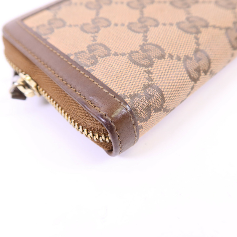 GUCCI 帆布GG Canvas Long Round Zipper Wallet金扣長錢包-12