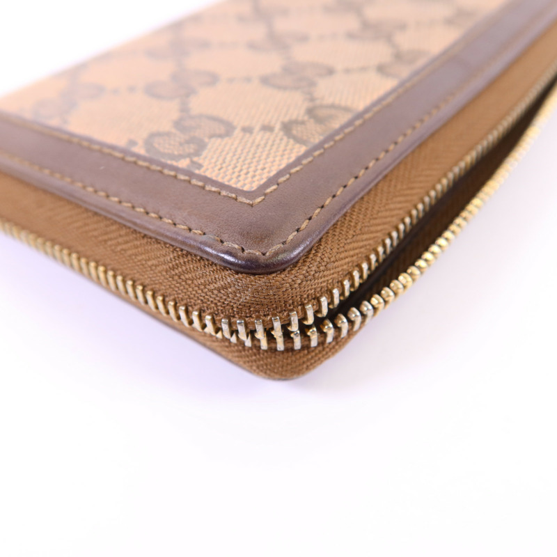 GUCCI 帆布GG Canvas Long Round Zipper Wallet金扣長錢包-13