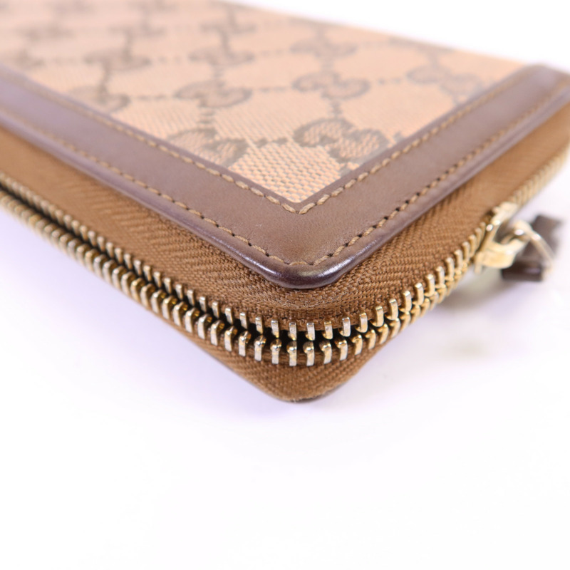 GUCCI 帆布GG Canvas Long Round Zipper Wallet金扣長錢包-14
