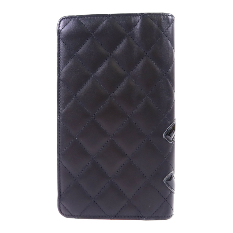 CHANEL 牛皮皮革Cambon Long Wallet銀扣長錢包-1