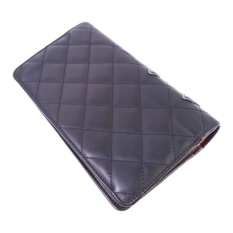 CHANEL 牛皮皮革Cambon Long Wallet銀扣長錢包-3