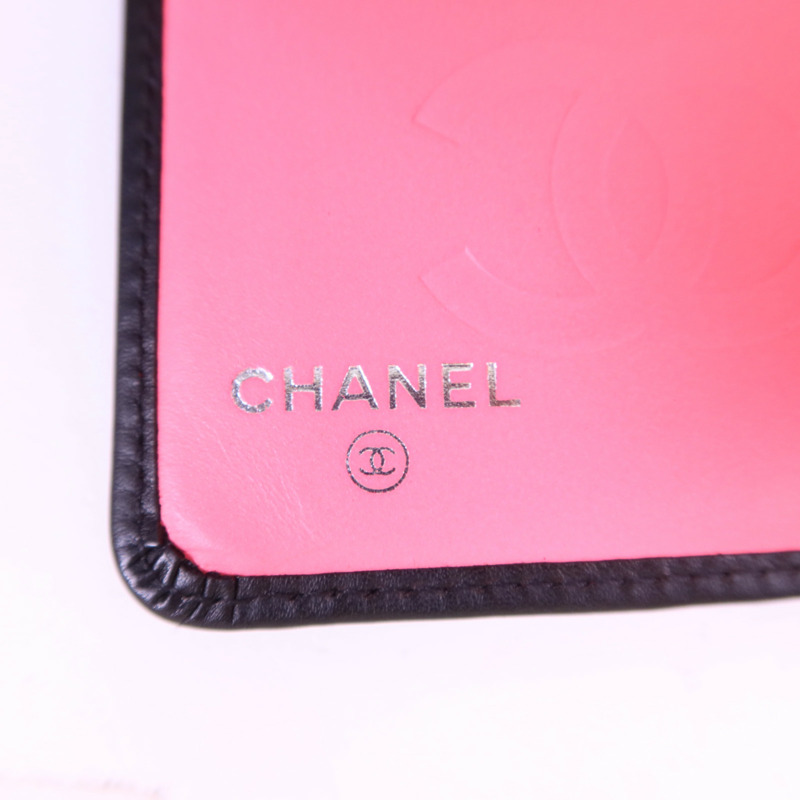 CHANEL 牛皮皮革Cambon Long Wallet銀扣長錢包-6