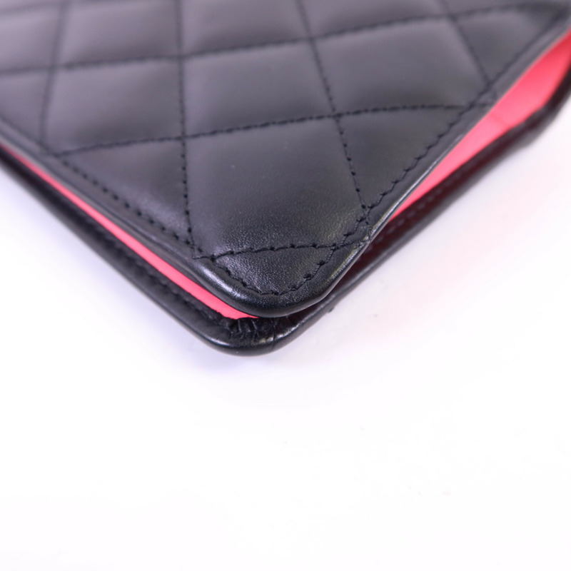 CHANEL 牛皮皮革Cambon Long Wallet銀扣長錢包-12