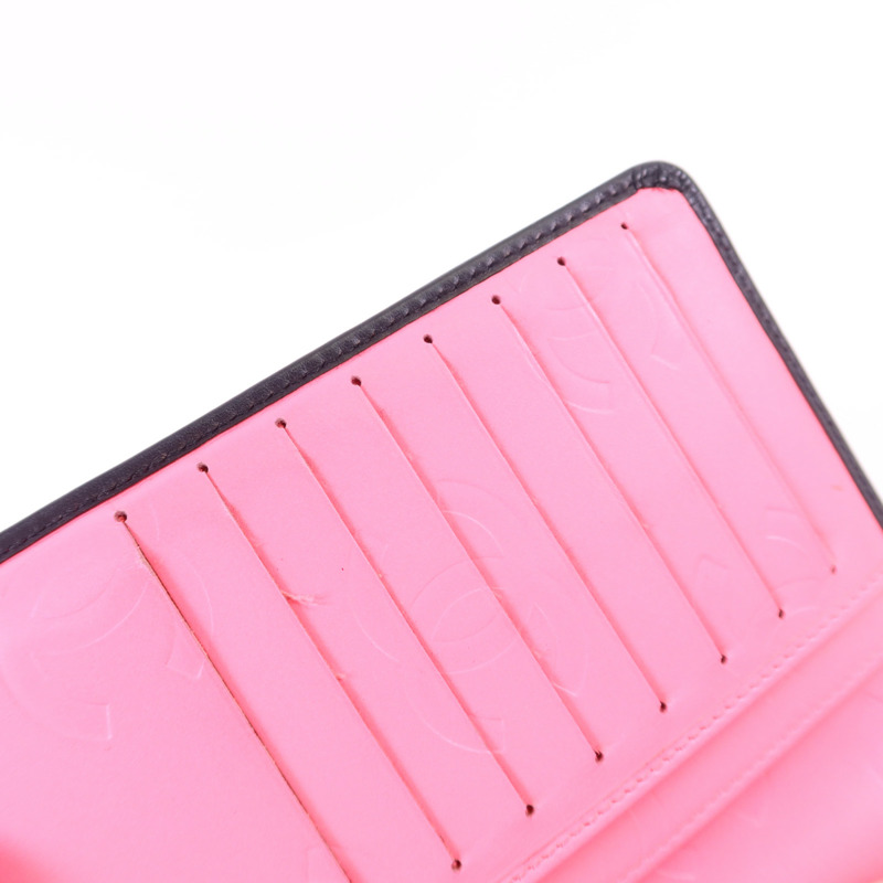 CHANEL 牛皮皮革Cambon Long Wallet銀扣長錢包-14