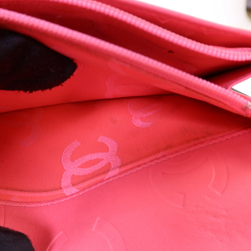 CHANEL 牛皮皮革Cambon Long Wallet銀扣長錢包-15