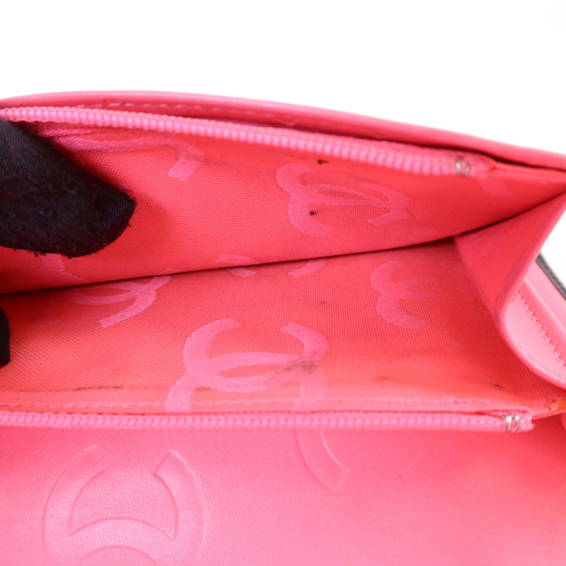 CHANEL 牛皮皮革Cambon Long Wallet銀扣長錢包-16