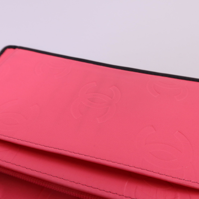 CHANEL 牛皮皮革Cambon Long Wallet銀扣長錢包-17