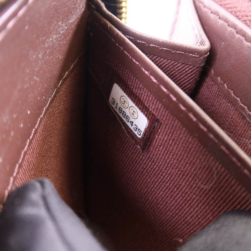 CHANEL 牛皮皮革Zipper Long Round Wallet金扣長錢包-6