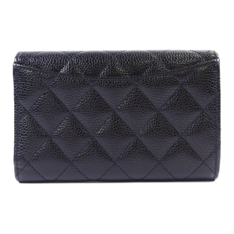 CHANEL 牛皮皮革Classic Medium Flap Wallet金扣錢包-1