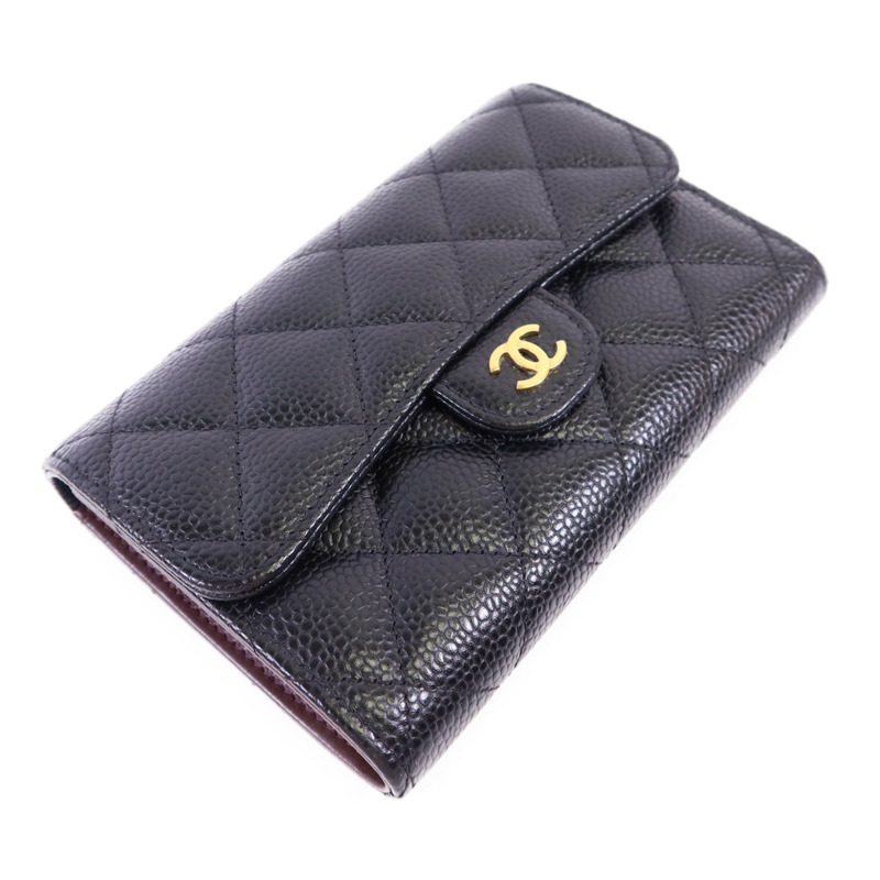 CHANEL 牛皮皮革Classic Medium Flap Wallet金扣錢包-2