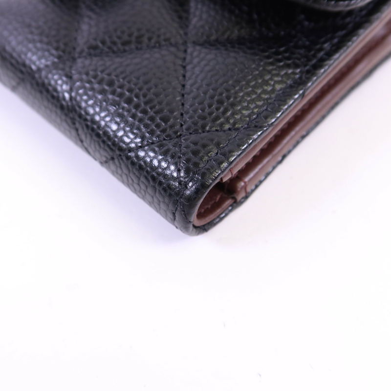 CHANEL 牛皮皮革Classic Medium Flap Wallet金扣錢包-11
