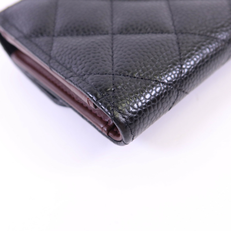 CHANEL 牛皮皮革Classic Medium Flap Wallet金扣錢包-14