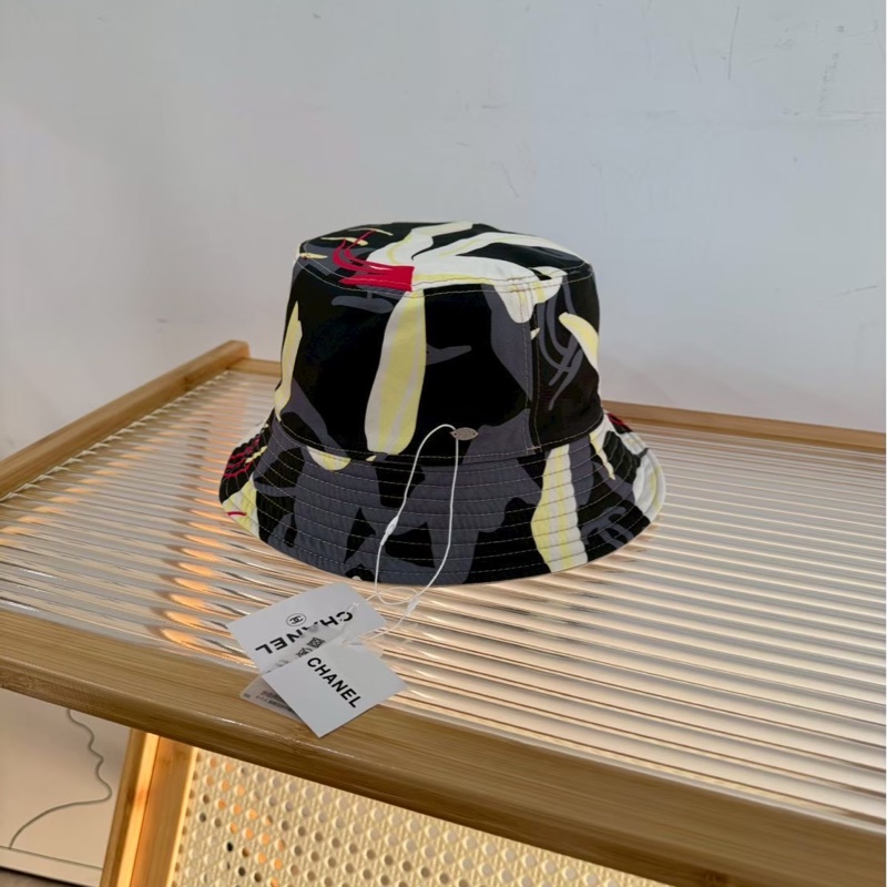 Chanel 奶茶色黑logo漁夫帽-2