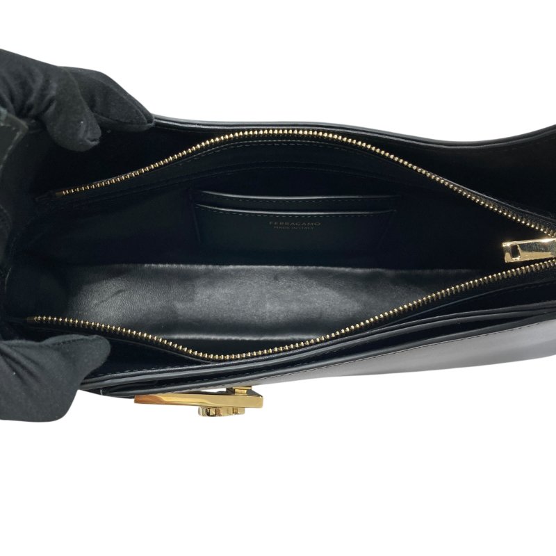 SALVATORE FERRAGAMO 菲拉格慕 牛皮 單肩包 黑色-6