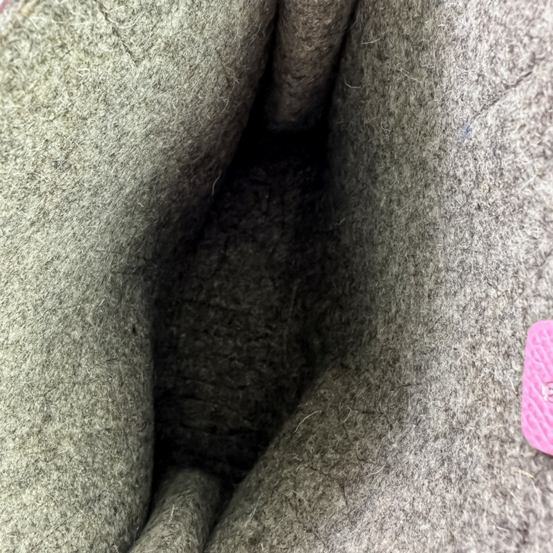 愛馬仕 Petit H Epsom 粉紅色和灰色毛氈手提包。女士款。二手奢侈品牌。-6