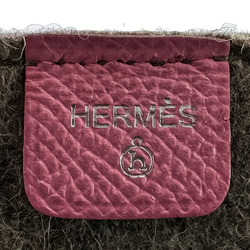 愛馬仕 Petit H Epsom 粉紅色和灰色毛氈手提包。女士款。二手奢侈品牌。-7