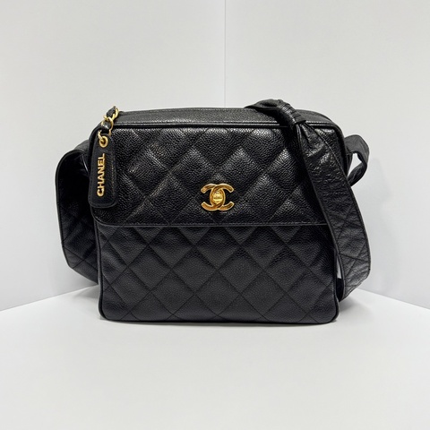 【超！級！新】 Chanel 黑金魚子醬牛皮 豆腐包 （專櫃26.4萬）