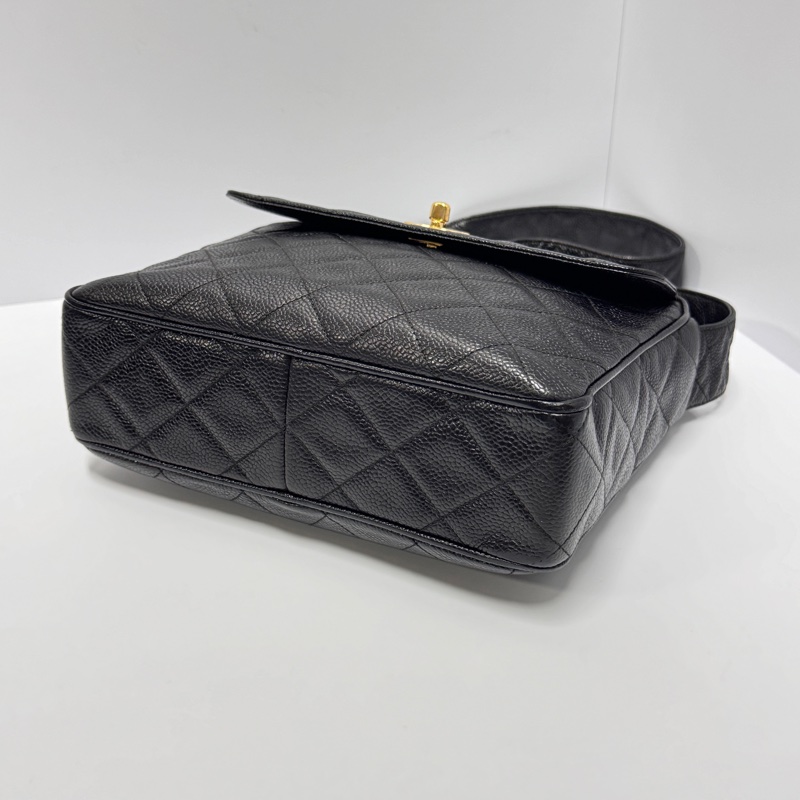 【超！級！新】 Chanel 黑金魚子醬牛皮 豆腐包 （專櫃26.4萬）-9