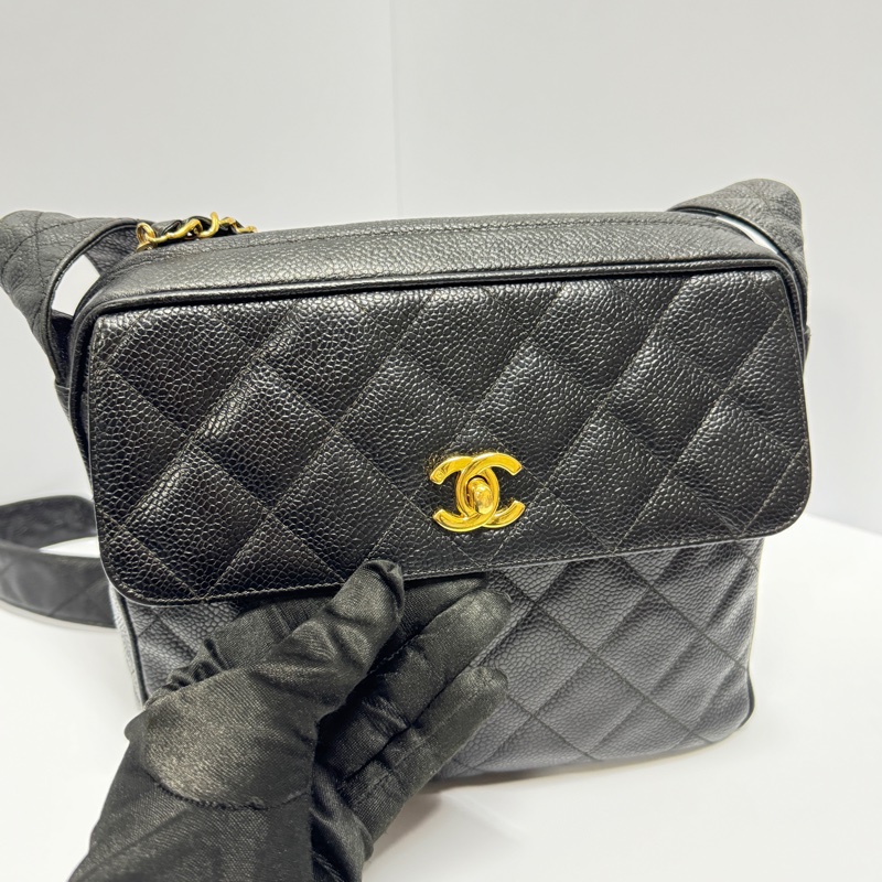 【超！級！新】 Chanel 黑金魚子醬牛皮 豆腐包 （專櫃26.4萬）-15
