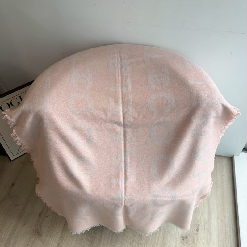 Chanel 粉色大披肩圍巾-4