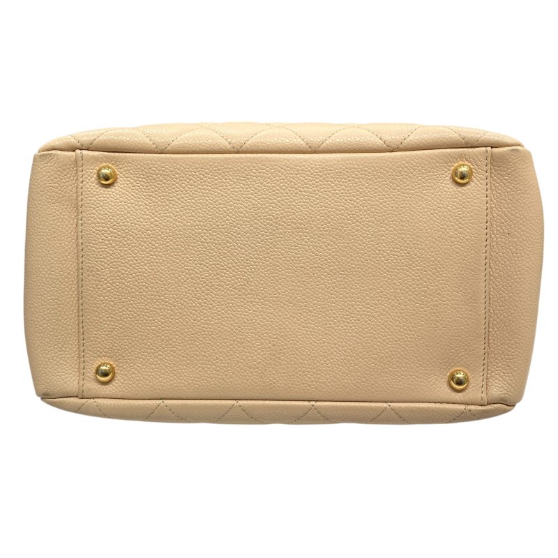 CHANEL 香奈兒 Petite Timeless Tote PPT 荔枝牛皮 托特包 奶茶色 金釦-5
