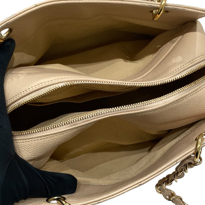 CHANEL 香奈兒 Petite Timeless Tote PPT 荔枝牛皮 托特包 奶茶色 金釦-7