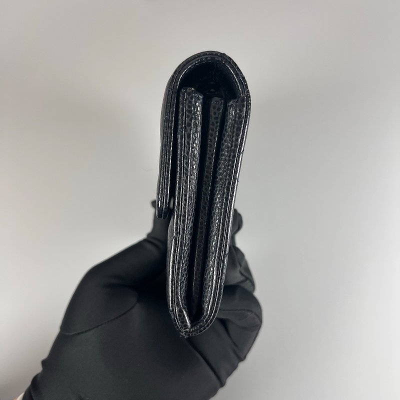 CHANEL CF菱格紋信封長夾黑 21開-2