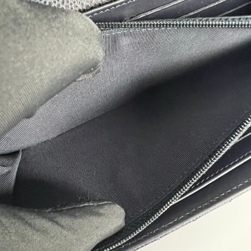 CHANEL CF菱格紋信封長夾黑 21開-4