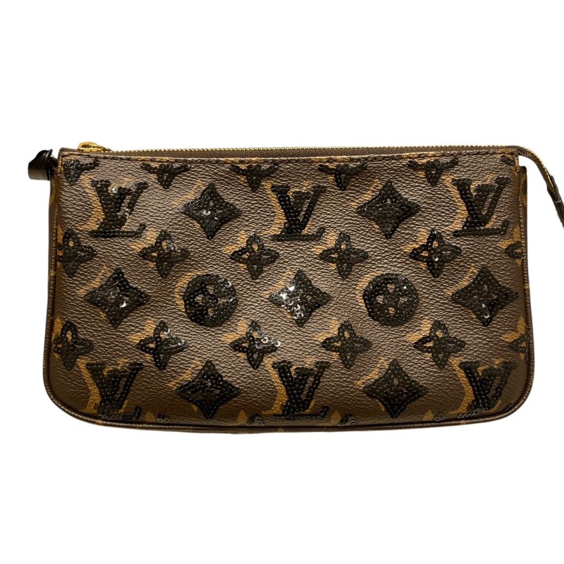LOUIS VUITTON 路易威登 M26473 POCHETTE ACCESSOIRES 麻將包 PVC帆布 亮片老花 棕色-2