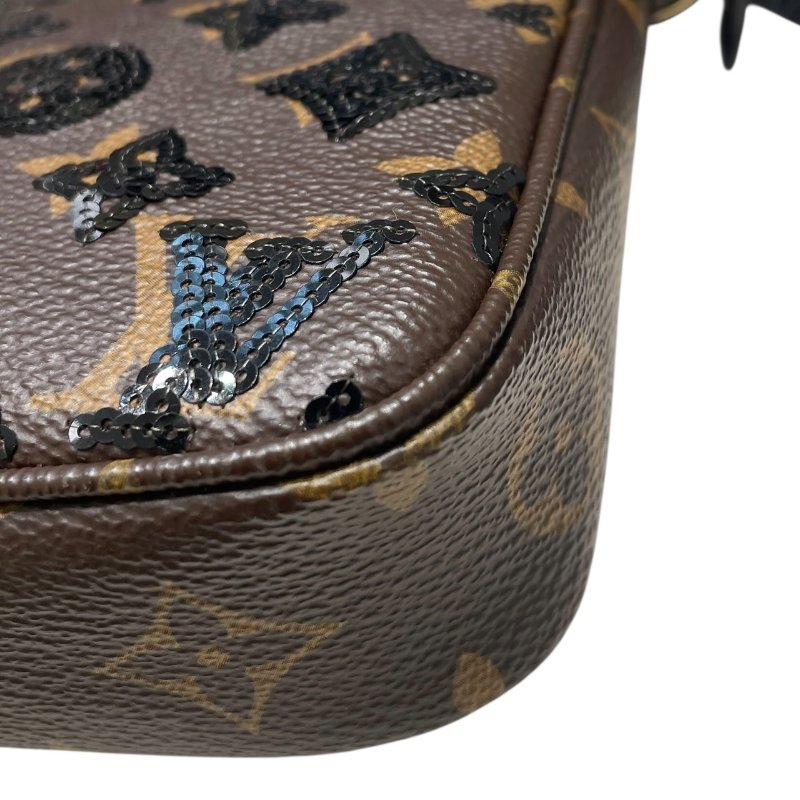 LOUIS VUITTON 路易威登 M26473 POCHETTE ACCESSOIRES 麻將包 PVC帆布 亮片老花 棕色-7