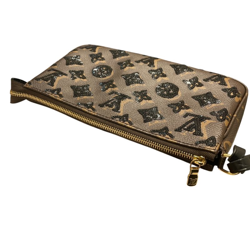 LOUIS VUITTON 路易威登 M26473 POCHETTE ACCESSOIRES 麻將包 PVC帆布 亮片老花 棕色-10