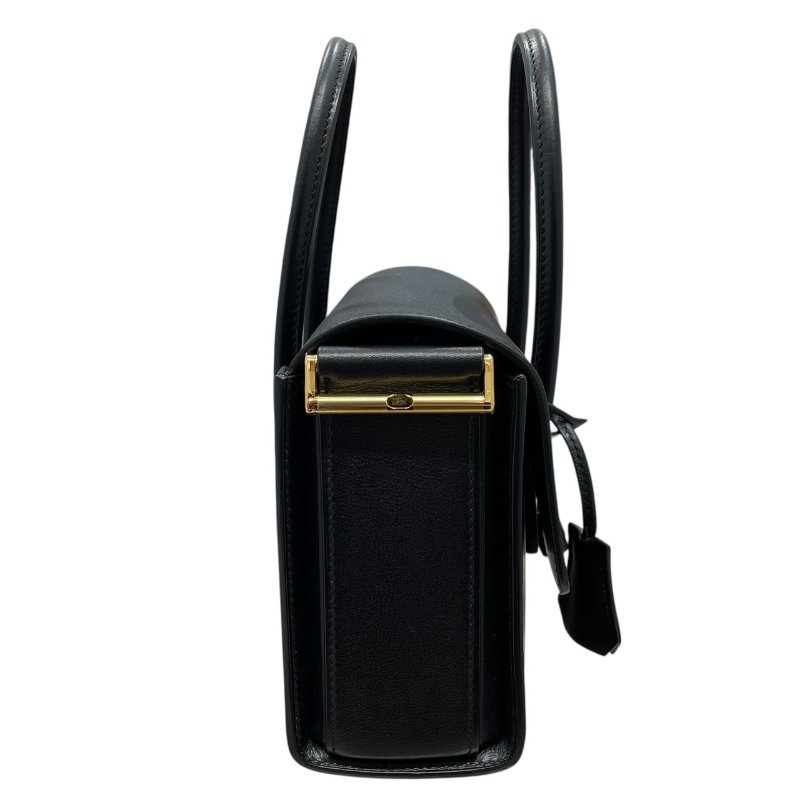 HERMES 愛馬仕 NEW DRAG 22 兩用醫師包 皮革 黑色 金釦-3