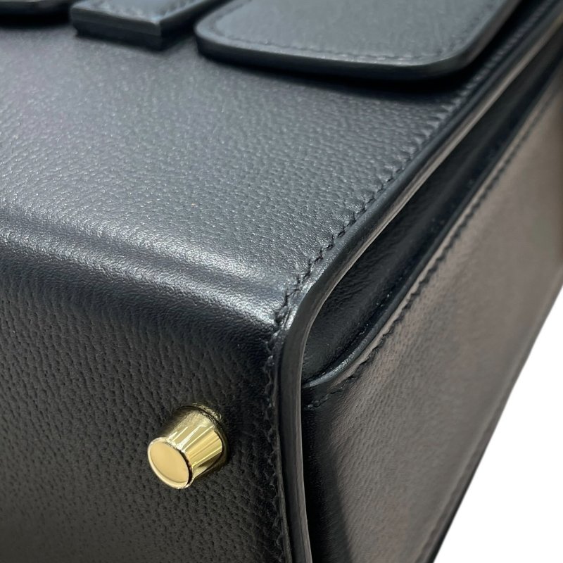 HERMES 愛馬仕 NEW DRAG 22 兩用醫師包 皮革 黑色 金釦-7