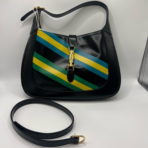 Gucci Jackie1961限定款几何图案老花腋下包 延长肩带 可拎 可腋下 可斜背 尺寸35*24*5cm