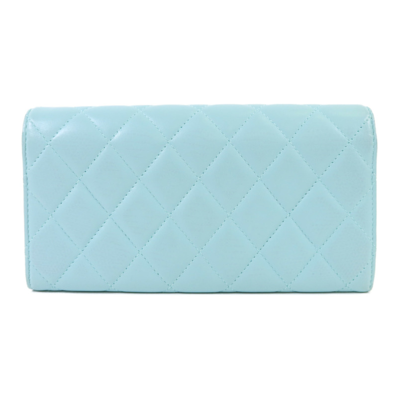 CHANEL 羊皮皮革Long Wallet銀扣長錢包-1