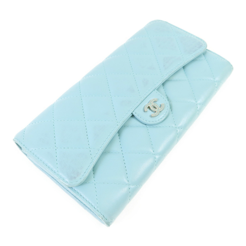 CHANEL 羊皮皮革Long Wallet銀扣長錢包-2