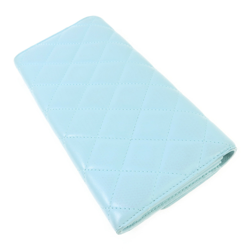 CHANEL 羊皮皮革Long Wallet銀扣長錢包-3