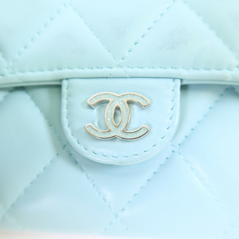 CHANEL 羊皮皮革Long Wallet銀扣長錢包-8