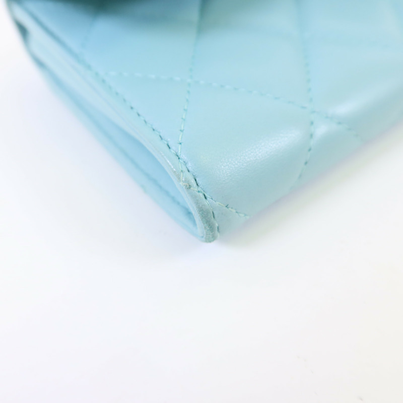 CHANEL 羊皮皮革Long Wallet銀扣長錢包-10