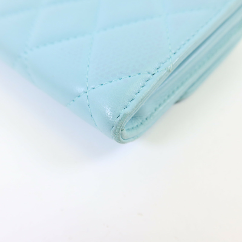 CHANEL 羊皮皮革Long Wallet銀扣長錢包-11