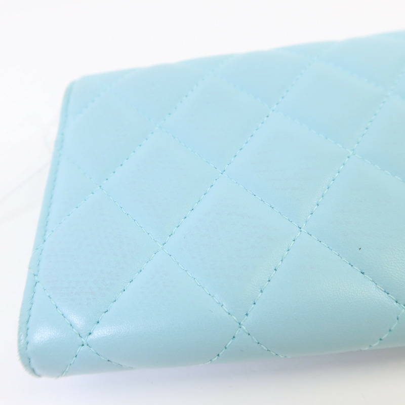 CHANEL 羊皮皮革Long Wallet銀扣長錢包-13