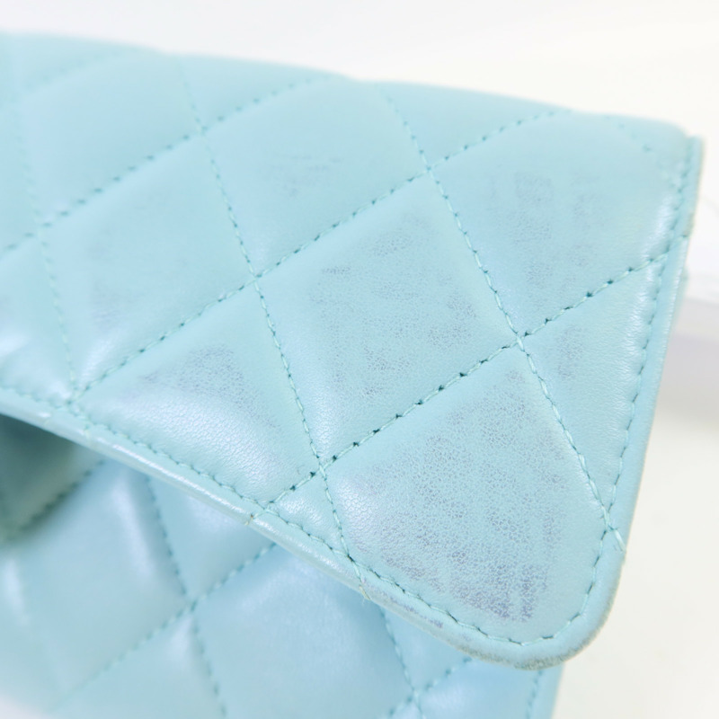 CHANEL 羊皮皮革Long Wallet銀扣長錢包-15