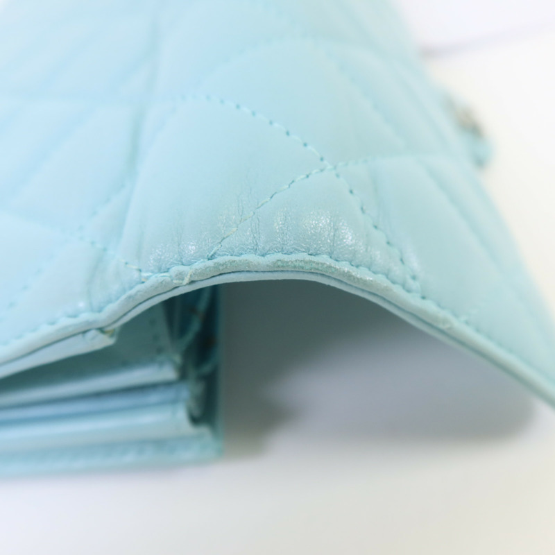 CHANEL 羊皮皮革Long Wallet銀扣長錢包-17