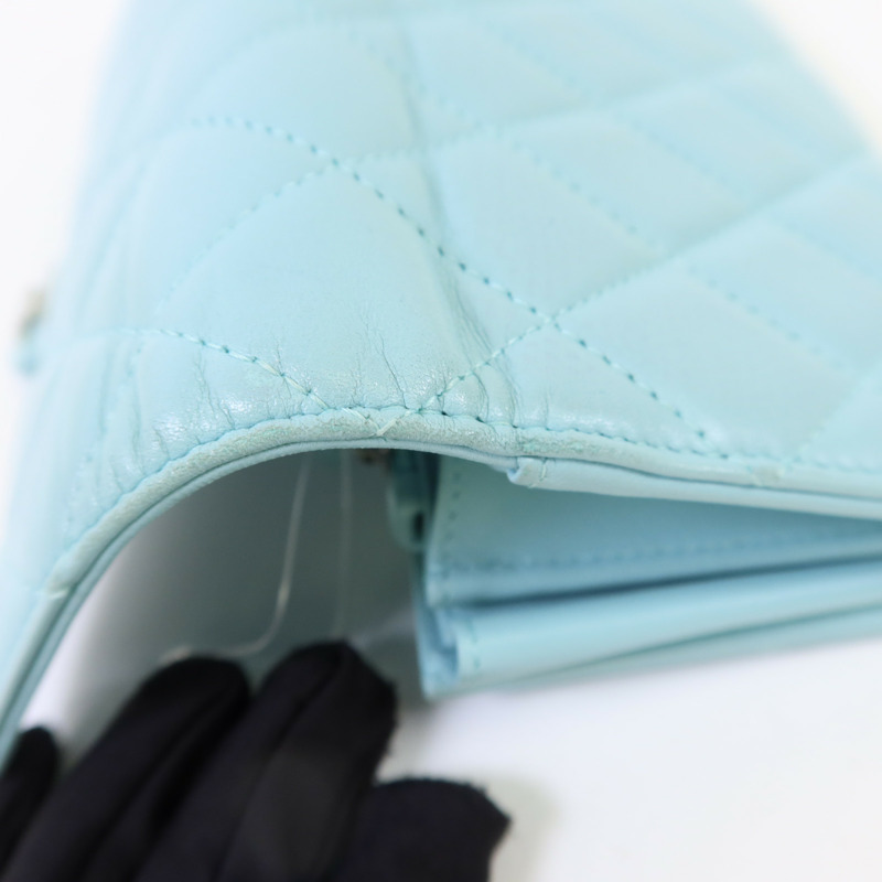 CHANEL 羊皮皮革Long Wallet銀扣長錢包-18